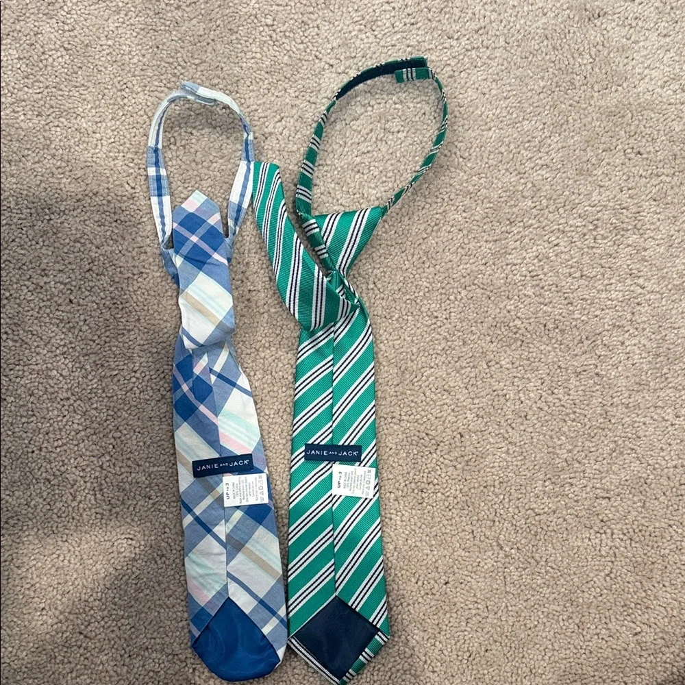 Janie and Jack Blue and Green Kids Ties